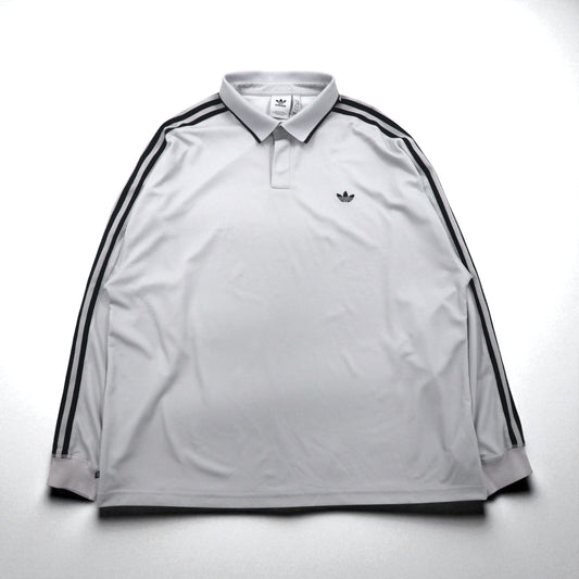 adidas originals アディカラー ラグビー ポロシャツ ジャージ XL グレー ポリエステル トレフォイルロゴ 3ストライプス HK9900