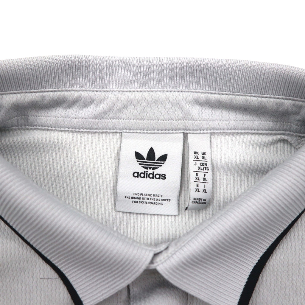 adidas Originals Adicolor Rugby Polo Jersey, Size XL, Gray Polyester, Trefoil Logo, 3-Stripes, HK9900