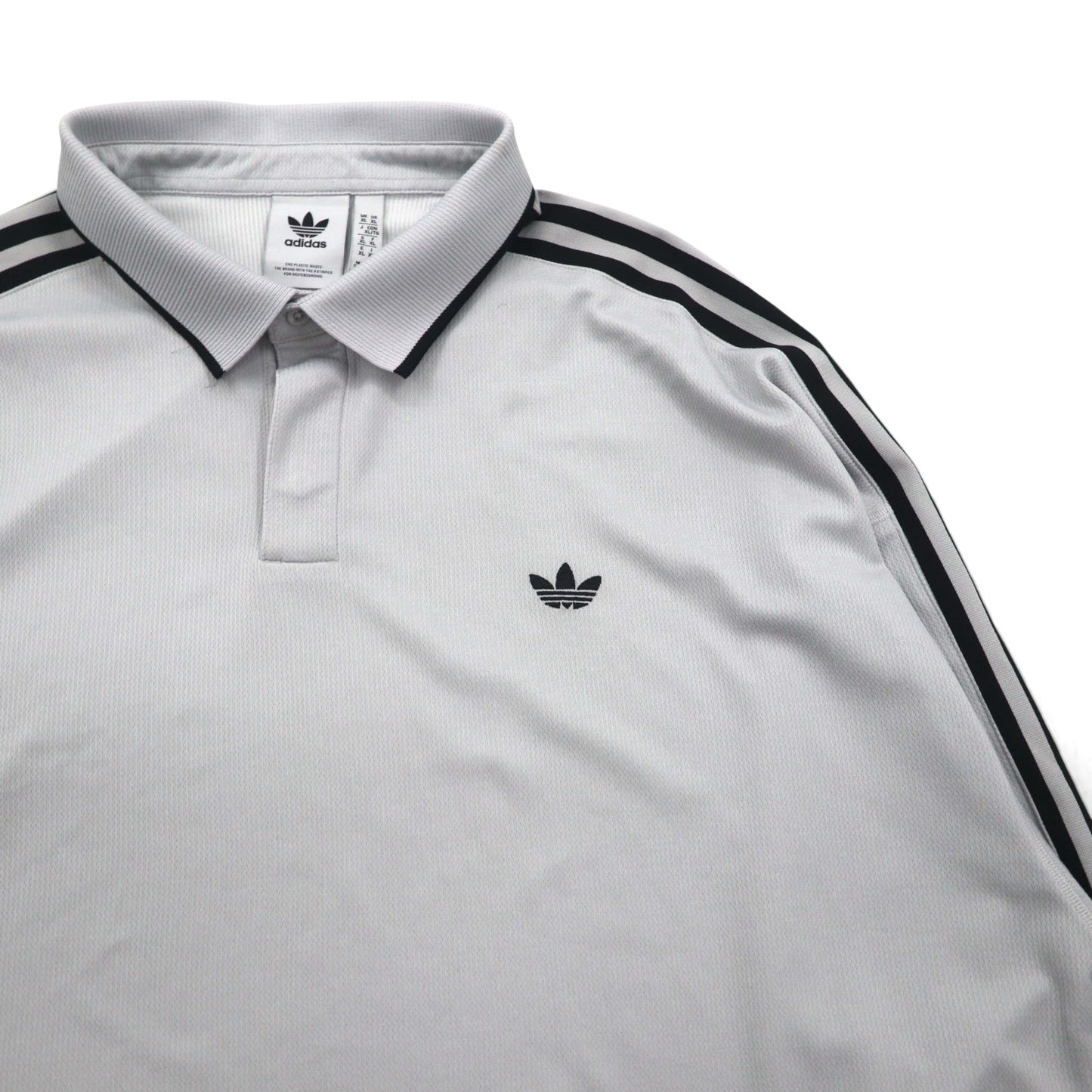 adidas Originals Adicolor Rugby Polo Jersey, Size XL, Gray Polyester, Trefoil Logo, 3-Stripes, HK9900