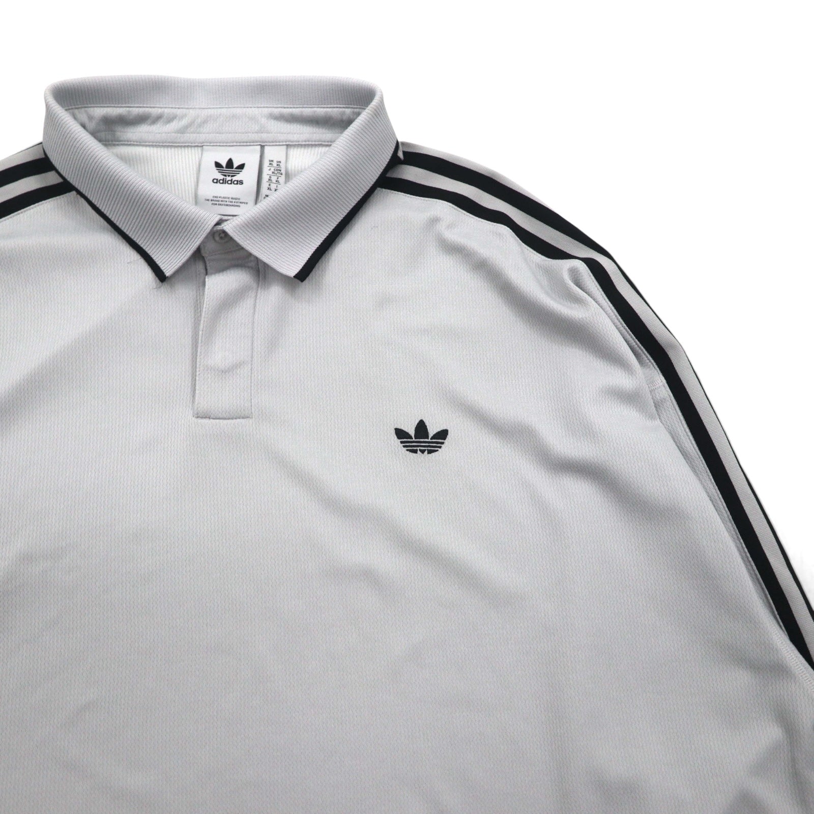 adidas Originals Adicolor Rugby Polo Jersey, Size XL, Gray Polyester, Trefoil Logo, 3-Stripes, HK9900