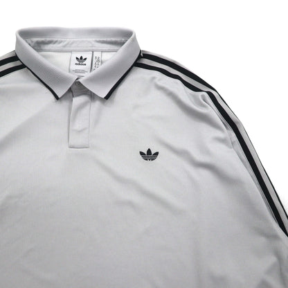 adidas Originals Adicolor Rugby Polo Jersey, Size XL, Gray Polyester, Trefoil Logo, 3-Stripes, HK9900