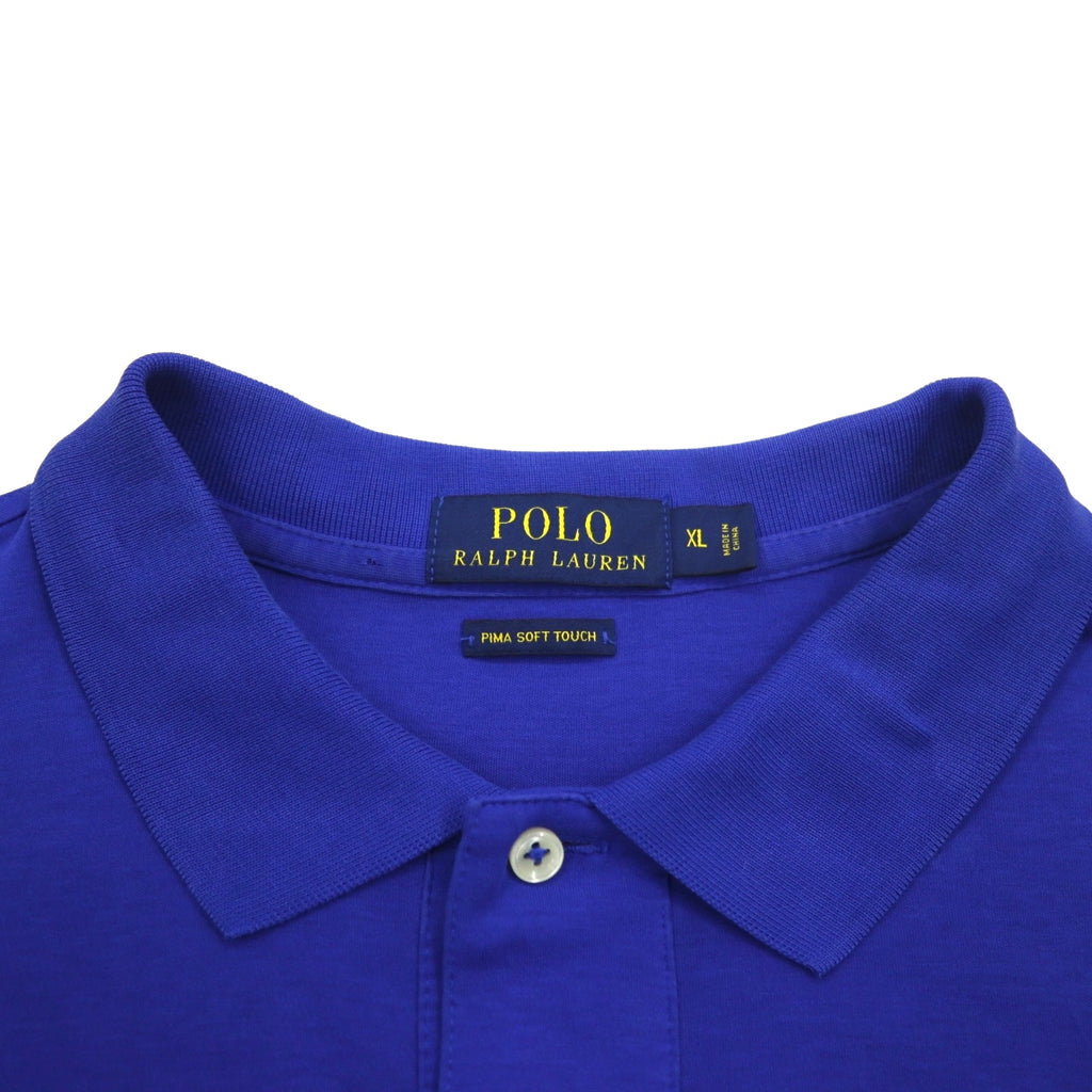 POLO RALPH LAUREN Pima Soft Touch Polo Shirt, XL, Blue, Cotton, Small Pony Embroidery