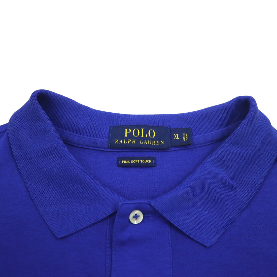 POLO RALPH LAUREN Pima Soft Touch Polo Shirt, XL, Blue, Cotton, Small Pony Embroidery