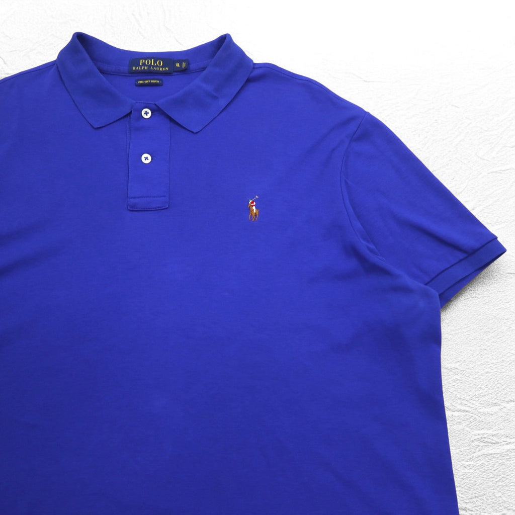 POLO RALPH LAUREN Pima Soft Touch Polo Shirt, XL, Blue, Cotton, Small Pony Embroidery