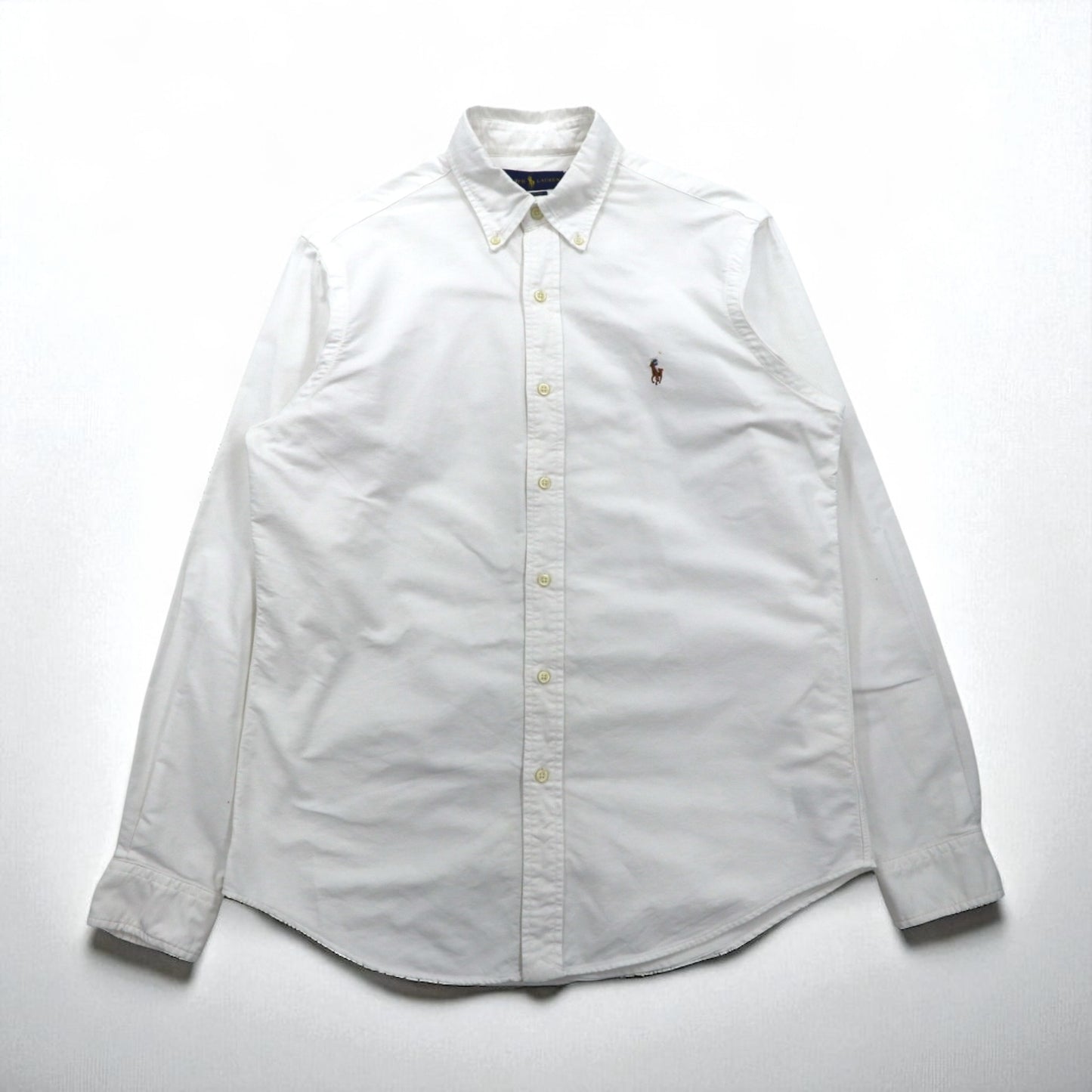 RALPH LAUREN Classic Fit Oxford Button-Down Shirt, Size M, White Cotton, Small Pony Embroidery