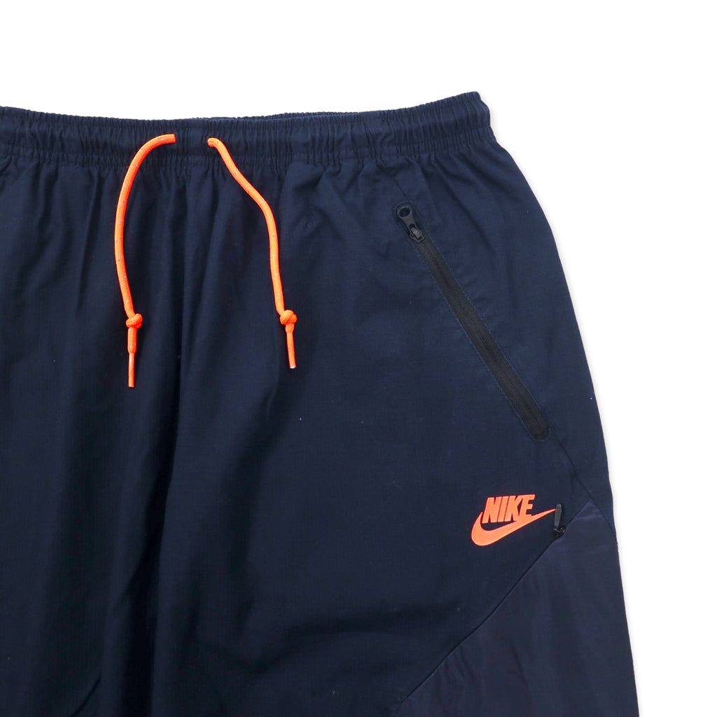 NIKE Track Pants L Navy Cotton Nylon Different Materials Swoosh Logo 614609-476