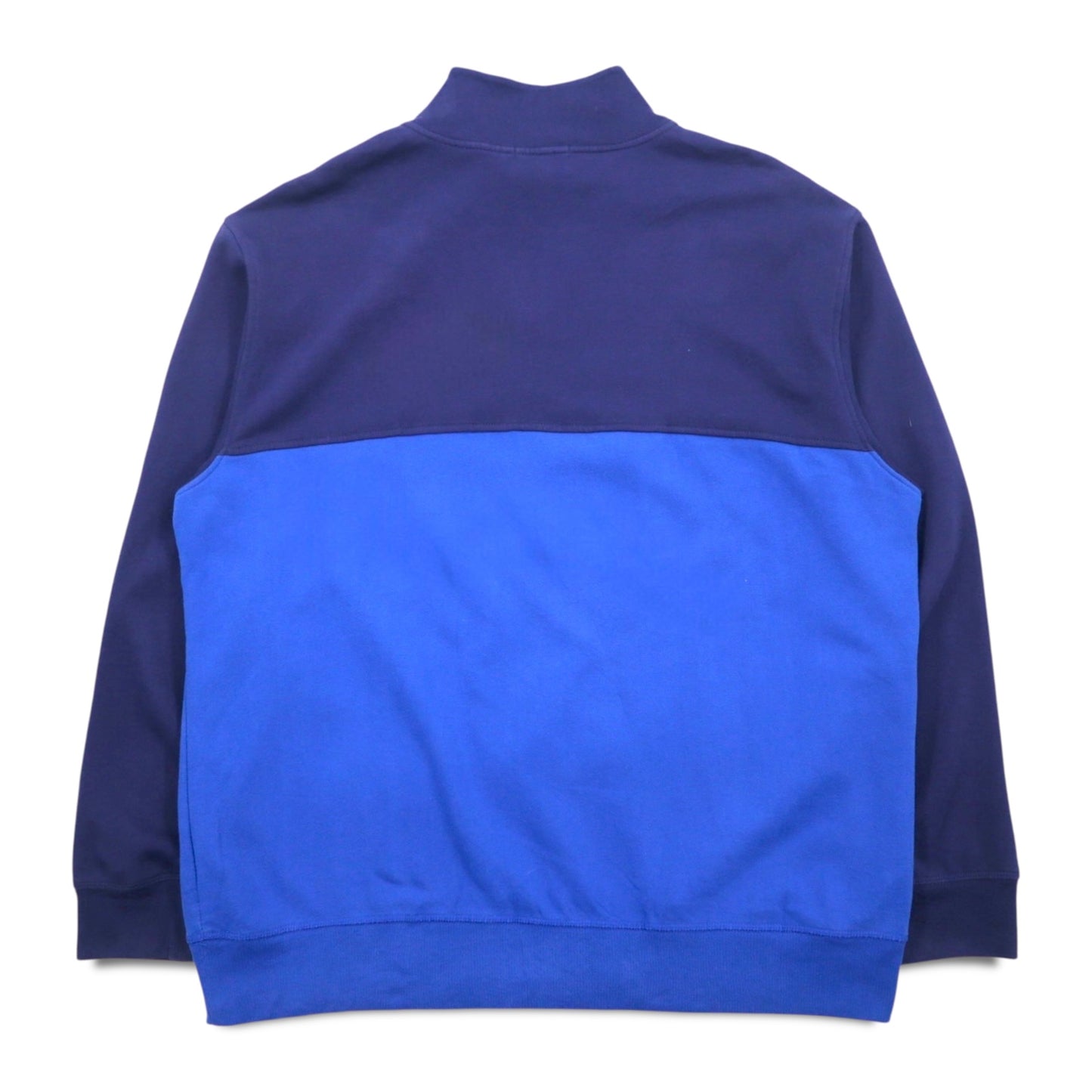 NAUTICA ハーフジップ スウェット XXL ネイビー ブルー ツートン 裏起毛 ワンポイントロゴ刺繍