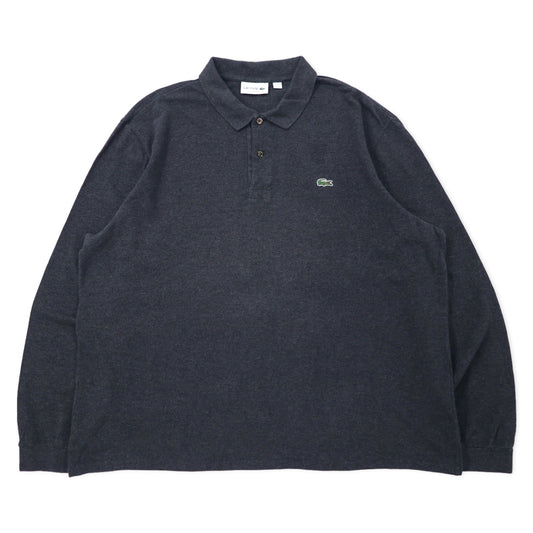 日本然リトテ-古着オンライン-LACOSTE クラシックフィット 長袖 ポロシャツ 3XL グレー コットン 鹿の子 ワンポイントロゴ-LACOSTE Classic Fit Long Sleeve Polo Shirt 3XL Gray Cotton Pique One Point Logo