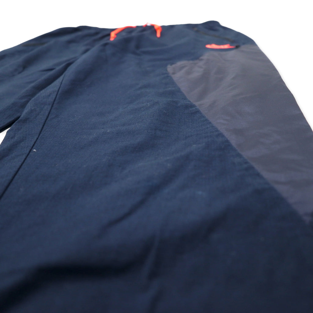 NIKE Track Pants L Navy Cotton Nylon Different Materials Swoosh Logo 614609-476