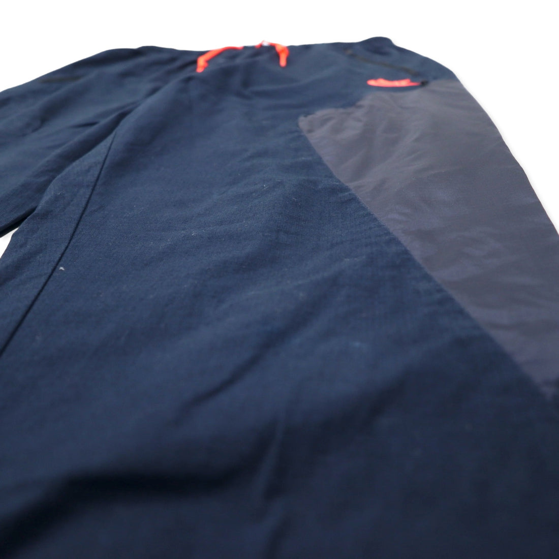 NIKE Track Pants L Navy Cotton Nylon Different Materials Swoosh Logo 614609-476