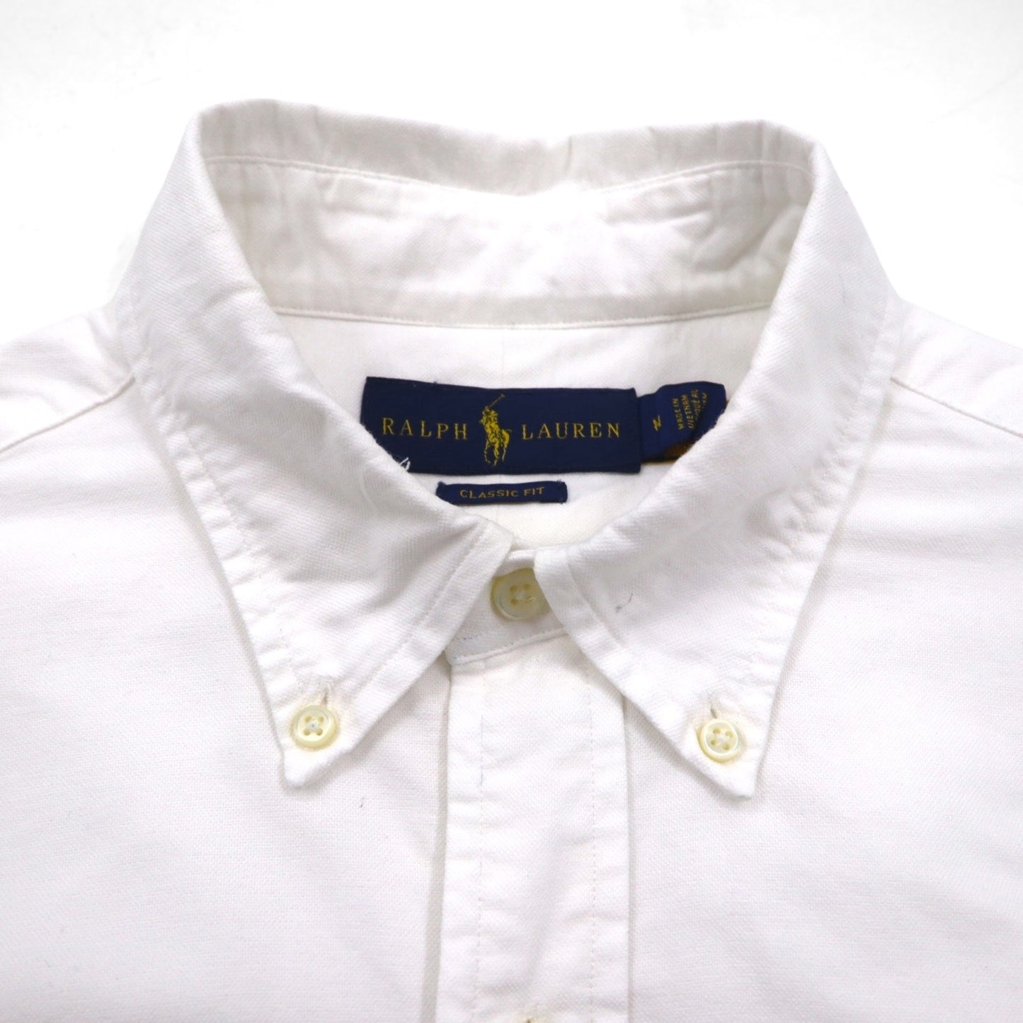 RALPH LAUREN Classic Fit Oxford Button-Down Shirt, Size M, White Cotton, Small Pony Embroidery