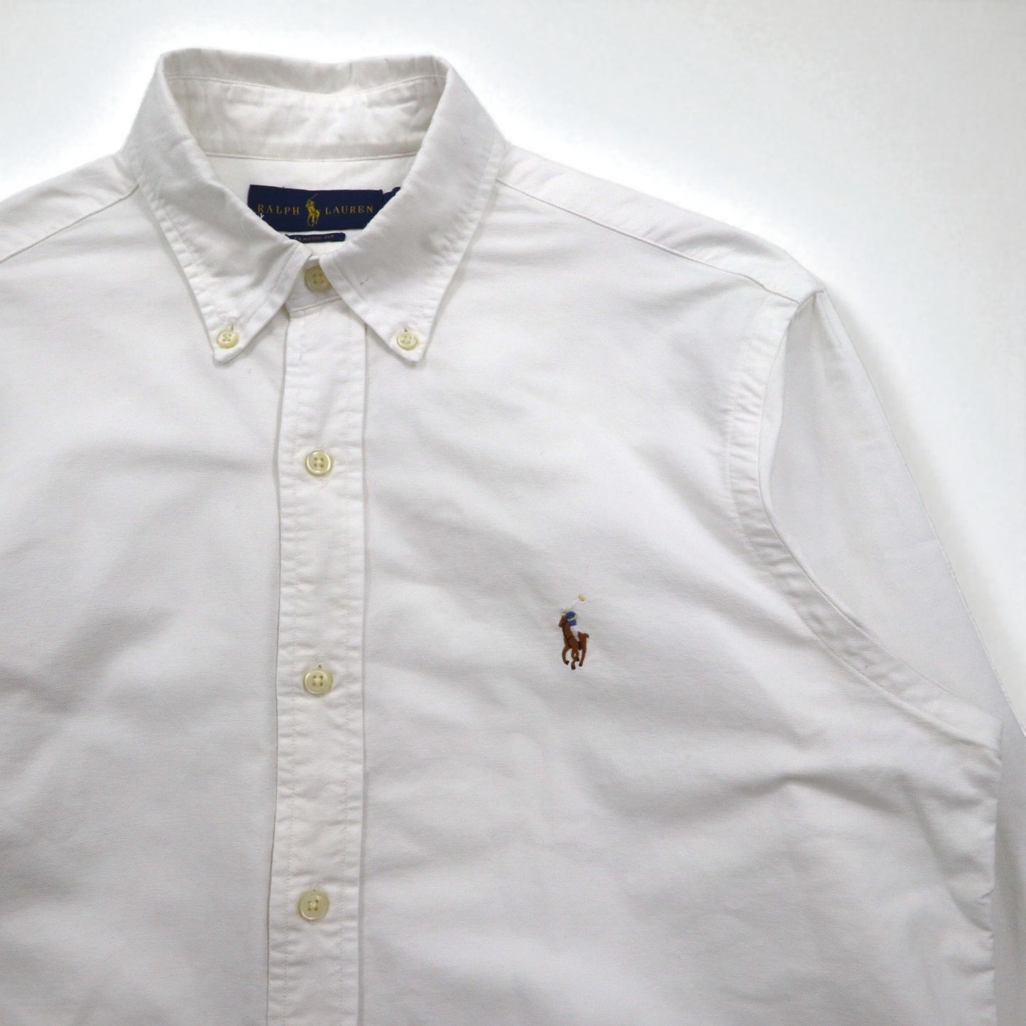 RALPH LAUREN Classic Fit Oxford Button-Down Shirt, Size M, White Cotton, Small Pony Embroidery