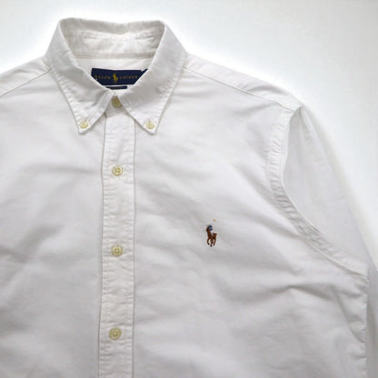 RALPH LAUREN Classic Fit Oxford Button-Down Shirt, Size M, White Cotton, Small Pony Embroidery