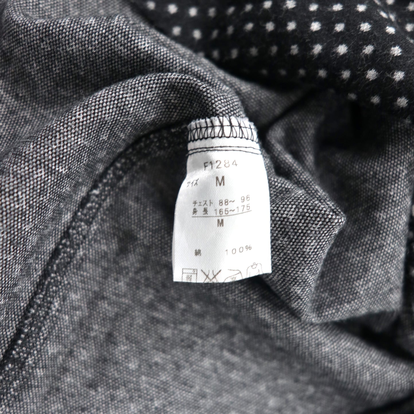 FRED PERRY 半袖シャツ ポロ M ブラック ドット柄 コットン ワンポイントロゴ刺繍 F1284 日本製