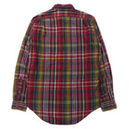 Polo by Ralph Lauren Military Shirt M Red Check Cotton Epaulette TRIM MILITARY