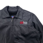 USA LEATHER 90s Leather Jacket XL Black Removable Liner entec US Company Embroidered Zip Up