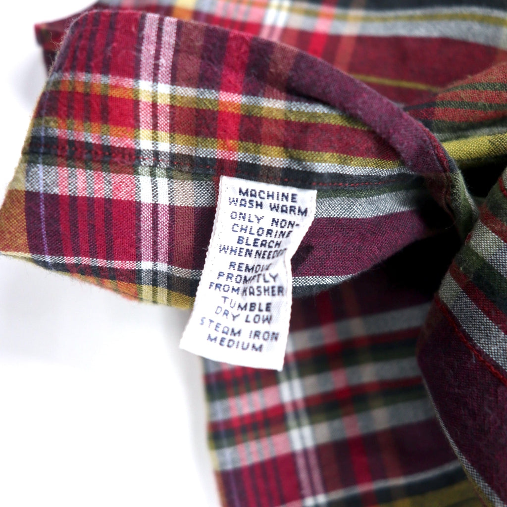 Polo by Ralph Lauren Military Shirt M Red Check Cotton Epaulette TRIM MILITARY