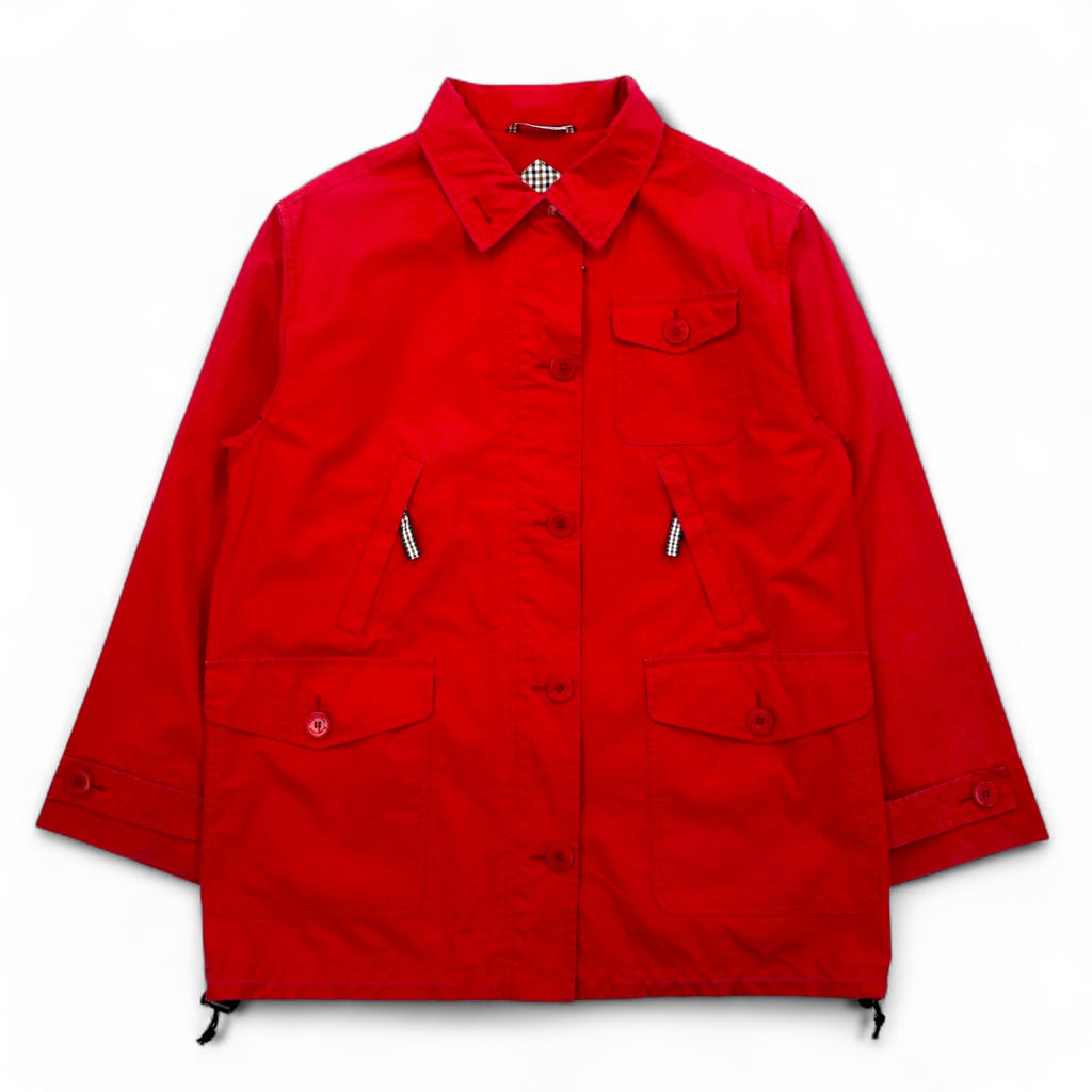 Aquasqutum Utility Coverall Balmacaan Coat M Red Double Zip Drawcord Made in Japan