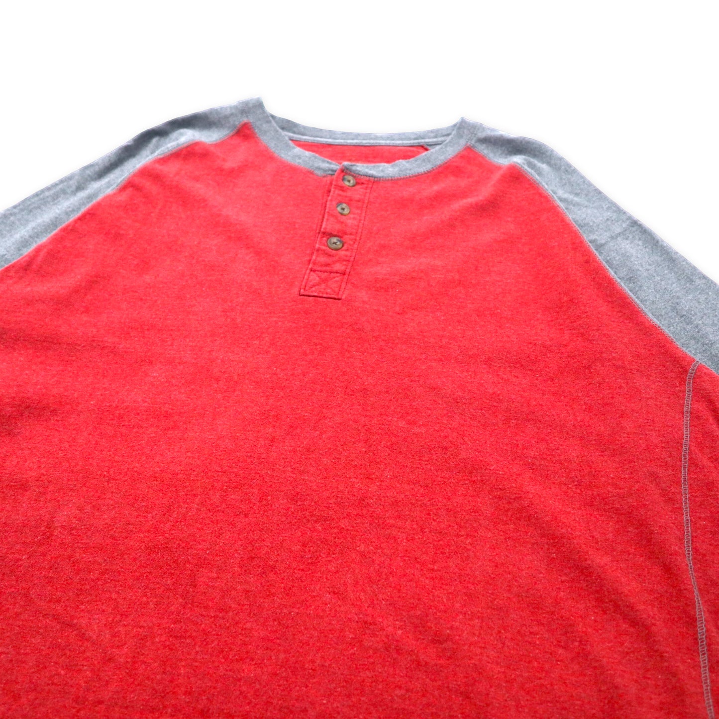 RED HEAD ヘンリーネック ラグランTシャツ XXL レッド コットン ビッグサイズ