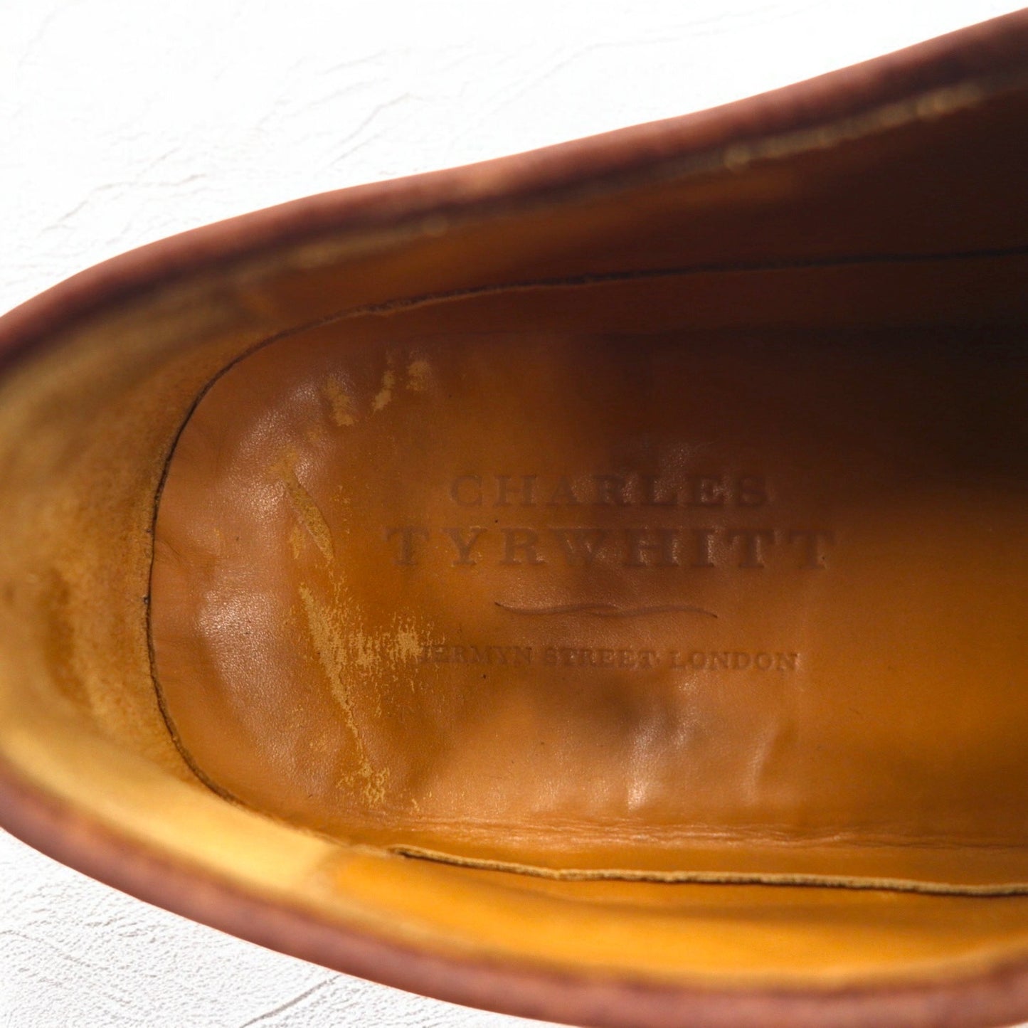 CHARLES TYRWHITT イギリス製 ウイングチップ フルブローグ カントリーシューズ 28.5cm ブラウン レザー シボ革 MDO65BRN