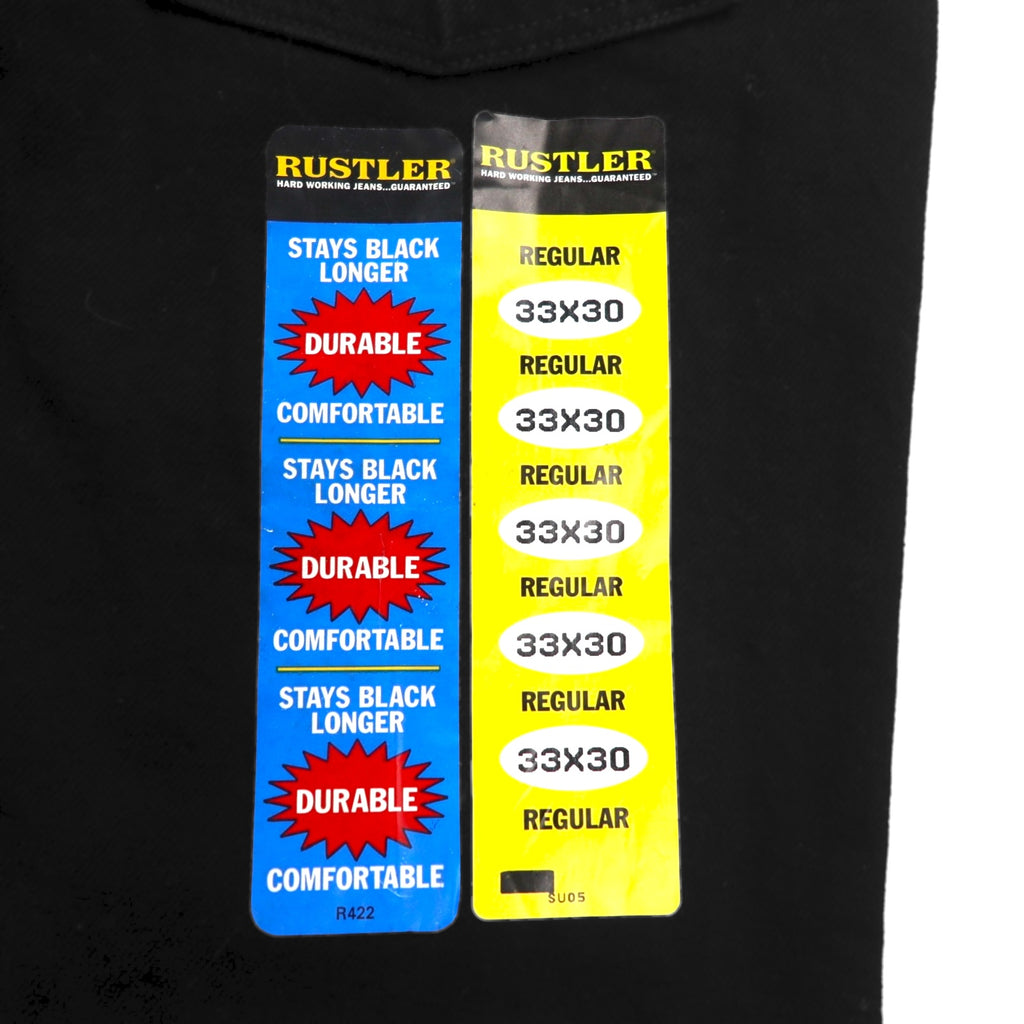 RUSTLER ( Wrangler ) HEAVY WEIGHT DENIM デニムパンツ M ブラック STAYS BLACK LONGER 87619CB メキシコ製 未使用品