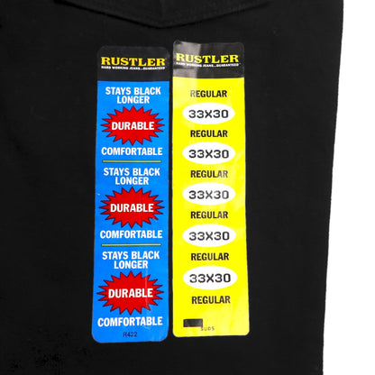 RUSTLER ( Wrangler ) HEAVY WEIGHT DENIM デニムパンツ M ブラック STAYS BLACK LONGER 87619CB メキシコ製 未使用品
