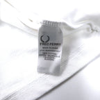 FRED PERRY Cotton Pique Polo Shirt L White Flag Check Cotton One Point Logo M4242