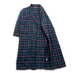 PENDLETON Tartan Check Gown Coat Robe S Navy Black Watch Belt Included 8475-3348