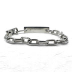 GUCCI イタリア製 オールドグッチ リンクチェーン ブレスレット シルバー 925 ロゴプレート ID