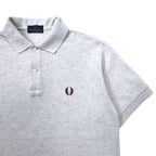 FRED PERRY Polo Shirt M Gray Cotton One Point Logo Made in Japan