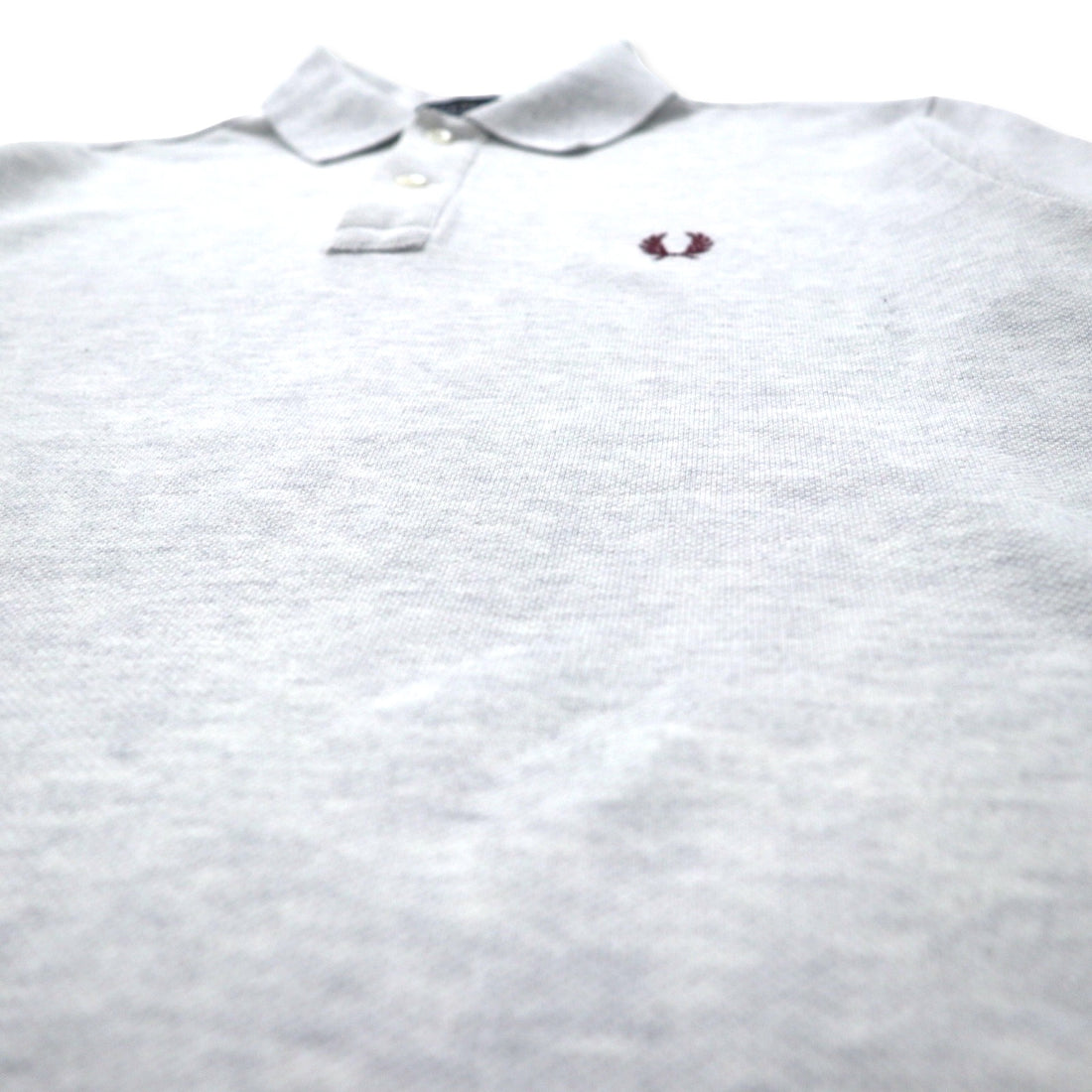 FRED PERRY Polo Shirt M Gray Cotton One Point Logo Made in Japan
