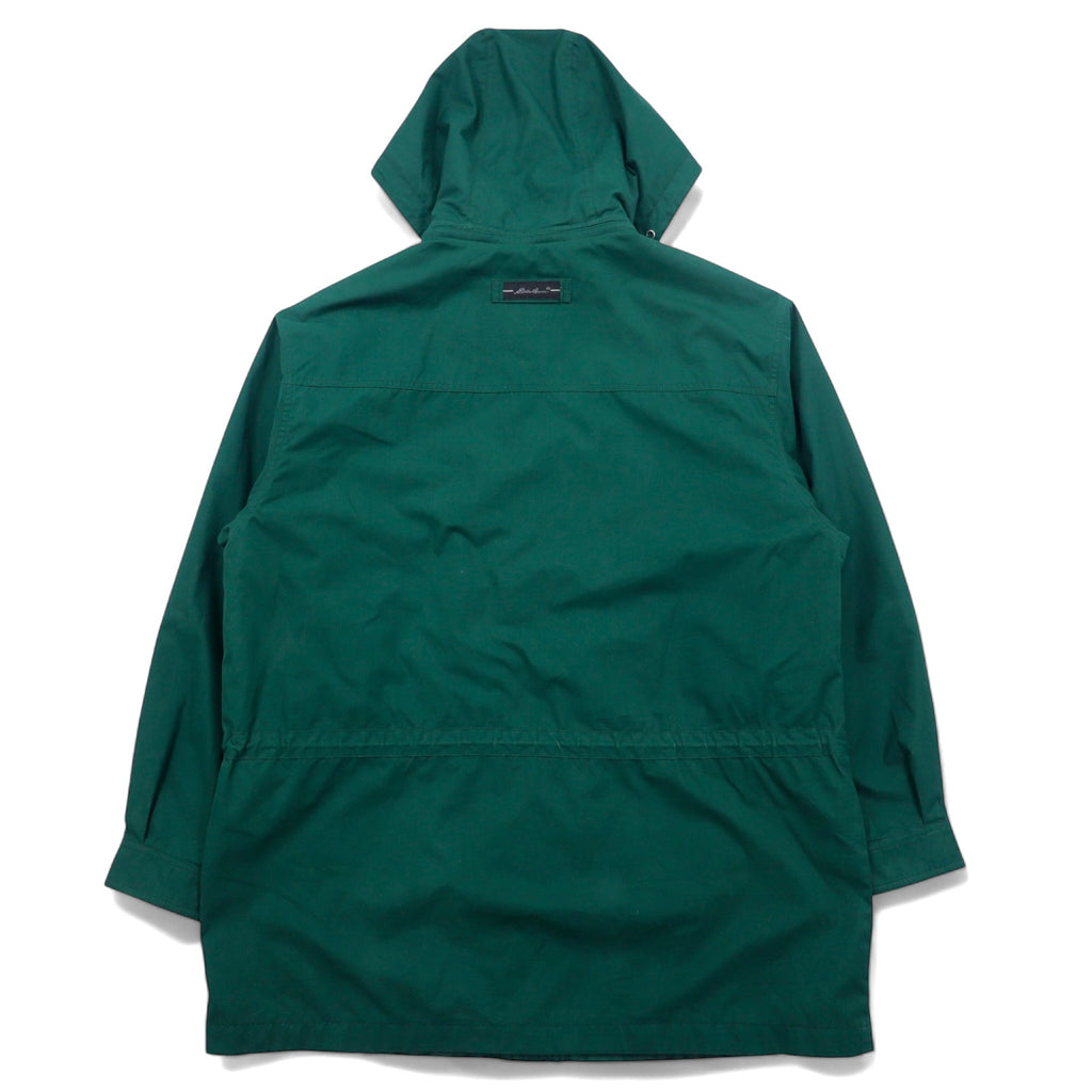 Eddie Bauer 90s 65/35 Cross Mountain Parka L Green Polyester Cotton Fleece Liner Drawstring Double Zip