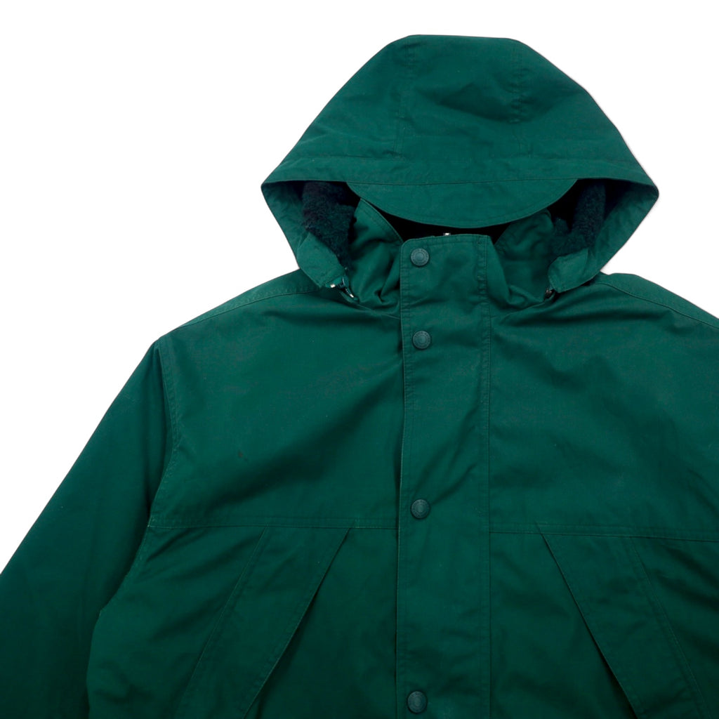 Eddie Bauer 90s 65/35 Cross Mountain Parka L Green Polyester Cotton Fleece Liner Drawstring Double Zip