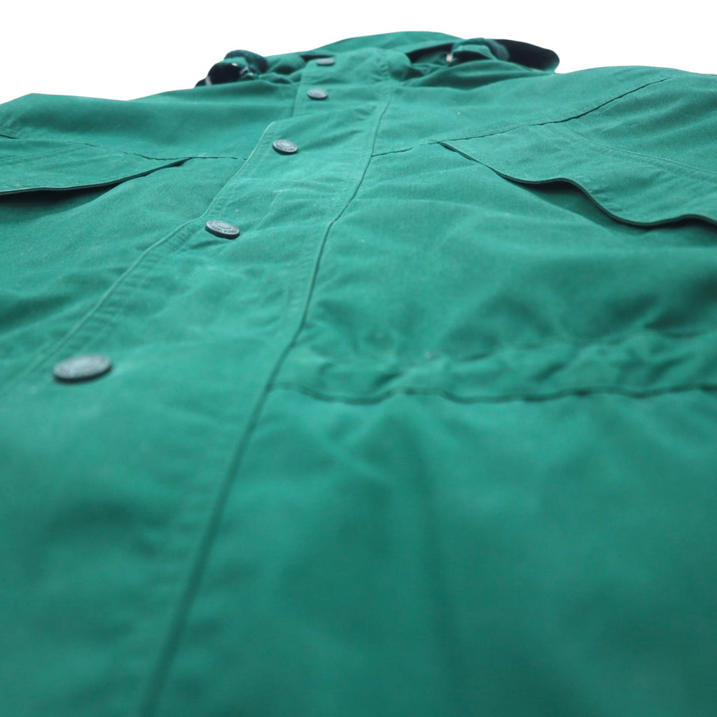 Eddie Bauer 90s 65/35 Cross Mountain Parka L Green Polyester Cotton Fleece Liner Drawstring Double Zip