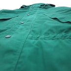 Eddie Bauer 90s 65/35 Cross Mountain Parka L Green Polyester Cotton Fleece Liner Drawstring Double Zip
