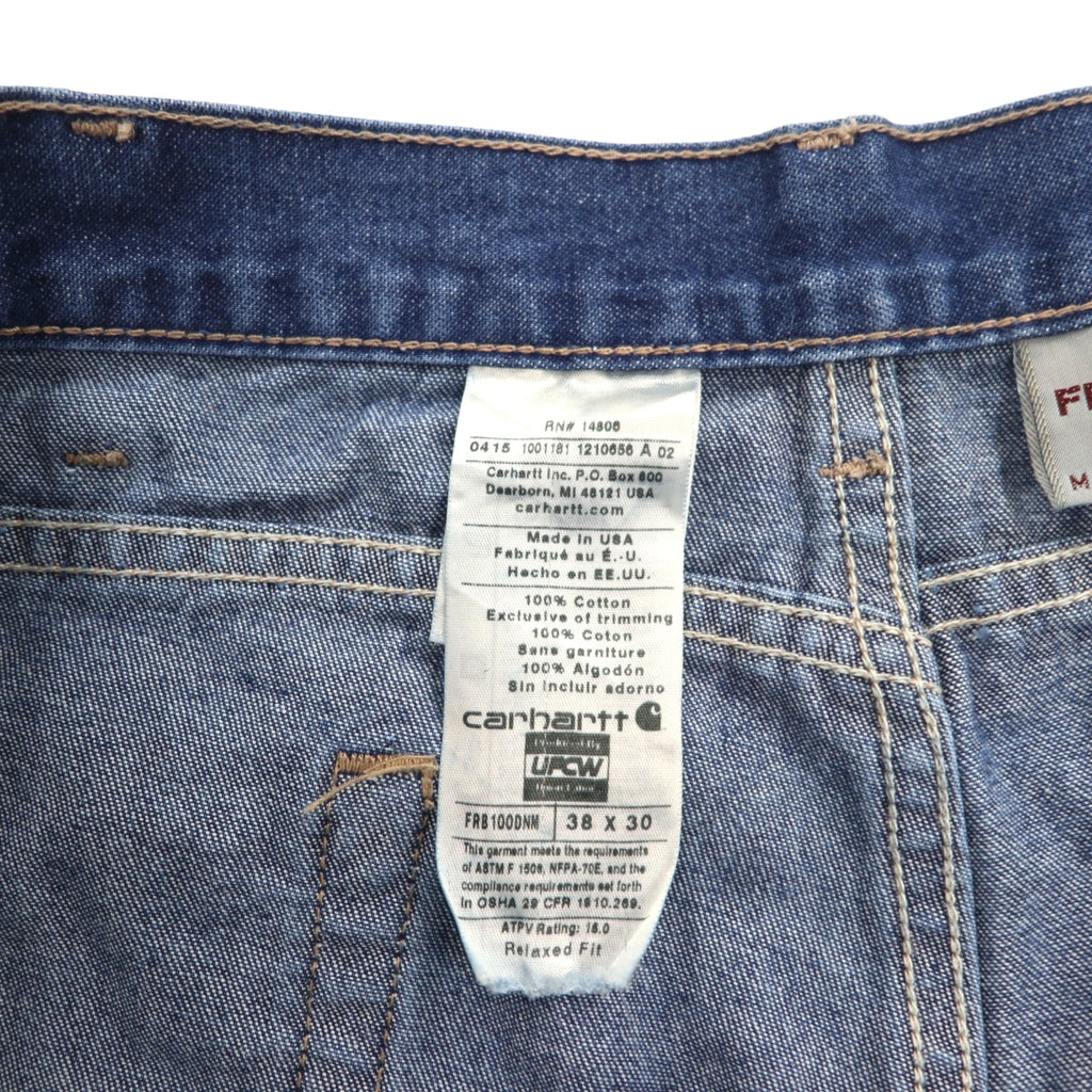Carhartt USA Made FR Flame Resistant Denim Pants L Indigo Blue UFCW FRB100DNM