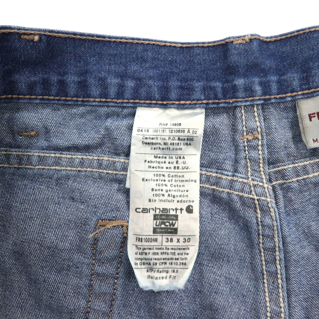 Carhartt USA Made FR Flame Resistant Denim Pants L Indigo Blue UFCW FRB100DNM