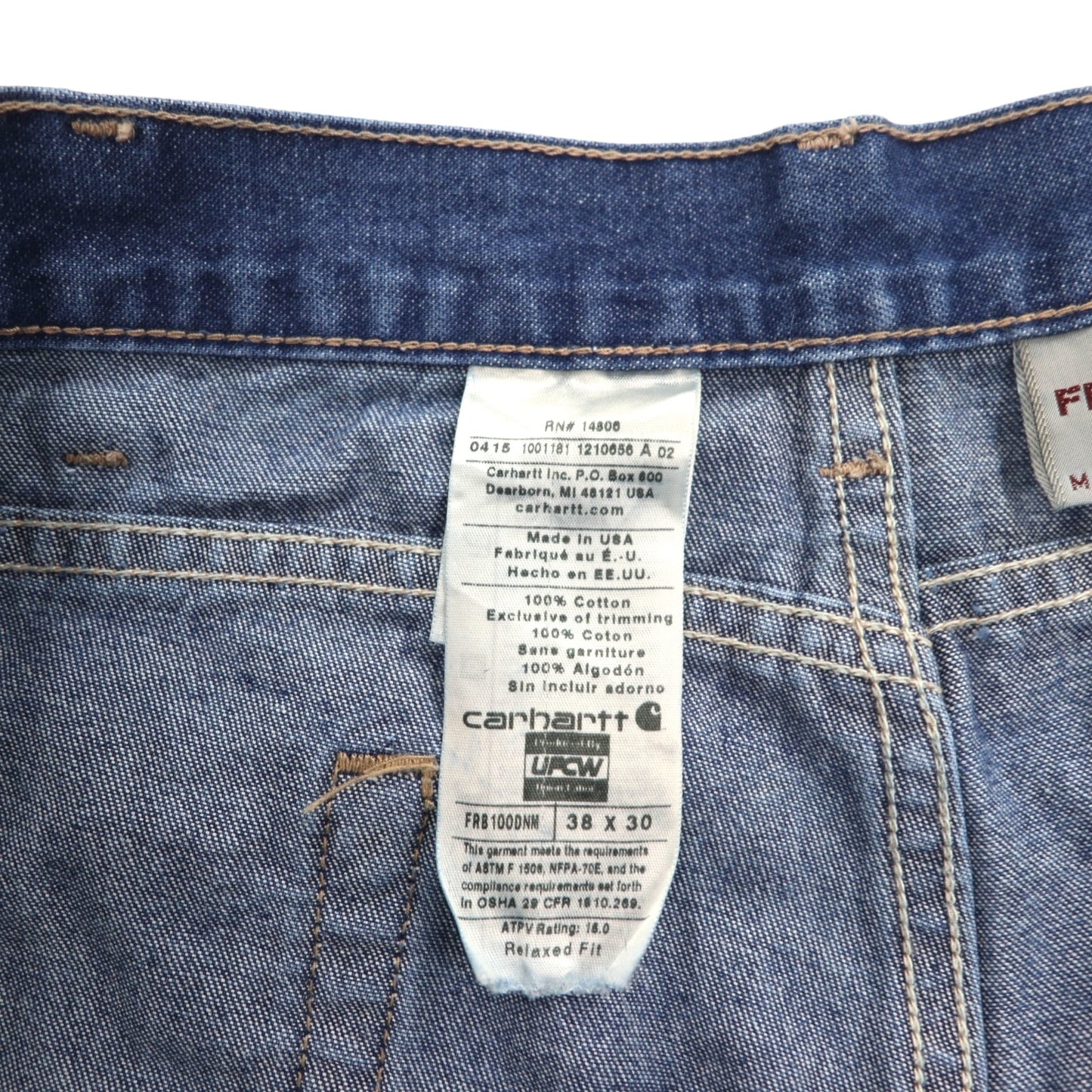 Carhartt USA Made FR Flame Resistant Denim Pants L Indigo Blue UFCW FRB100DNM