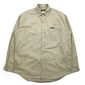 POLO JEANS CO. RALPH LAUREN 90s Signature Twill Work Shirt, L, Beige, Chest Pocket