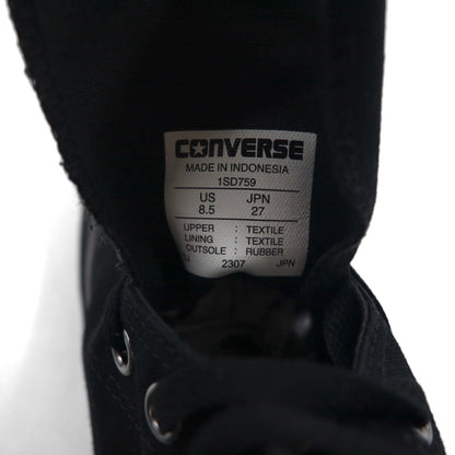 CONVERSE All Star Chunk Hi Sneakers, Size 27cm, Black Canvas, 1SD759