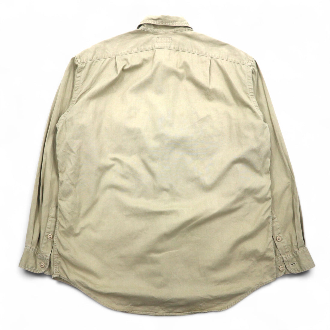 POLO JEANS CO. RALPH LAUREN 90s Signature Twill Work Shirt, L, Beige, Chest Pocket
