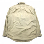 POLO JEANS CO. RALPH LAUREN 90s Signature Twill Work Shirt, L, Beige, Chest Pocket