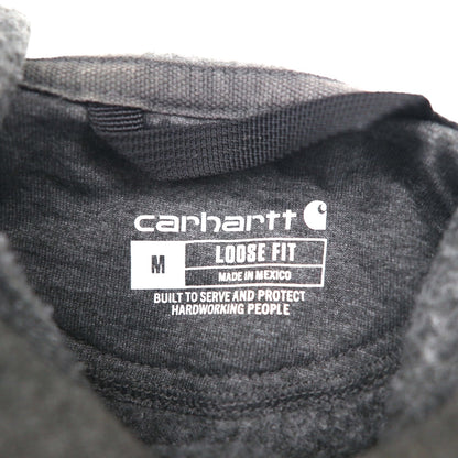 Carhartt Loose Fit Midweight Logo Sleeve Hoodie, Size M, Gray, Fleece-Lined, Sleeve Logo, K288, Made in Mexico