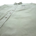 POLO JEANS CO. RALPH LAUREN 90s Signature Twill Work Shirt, L, Beige, Chest Pocket