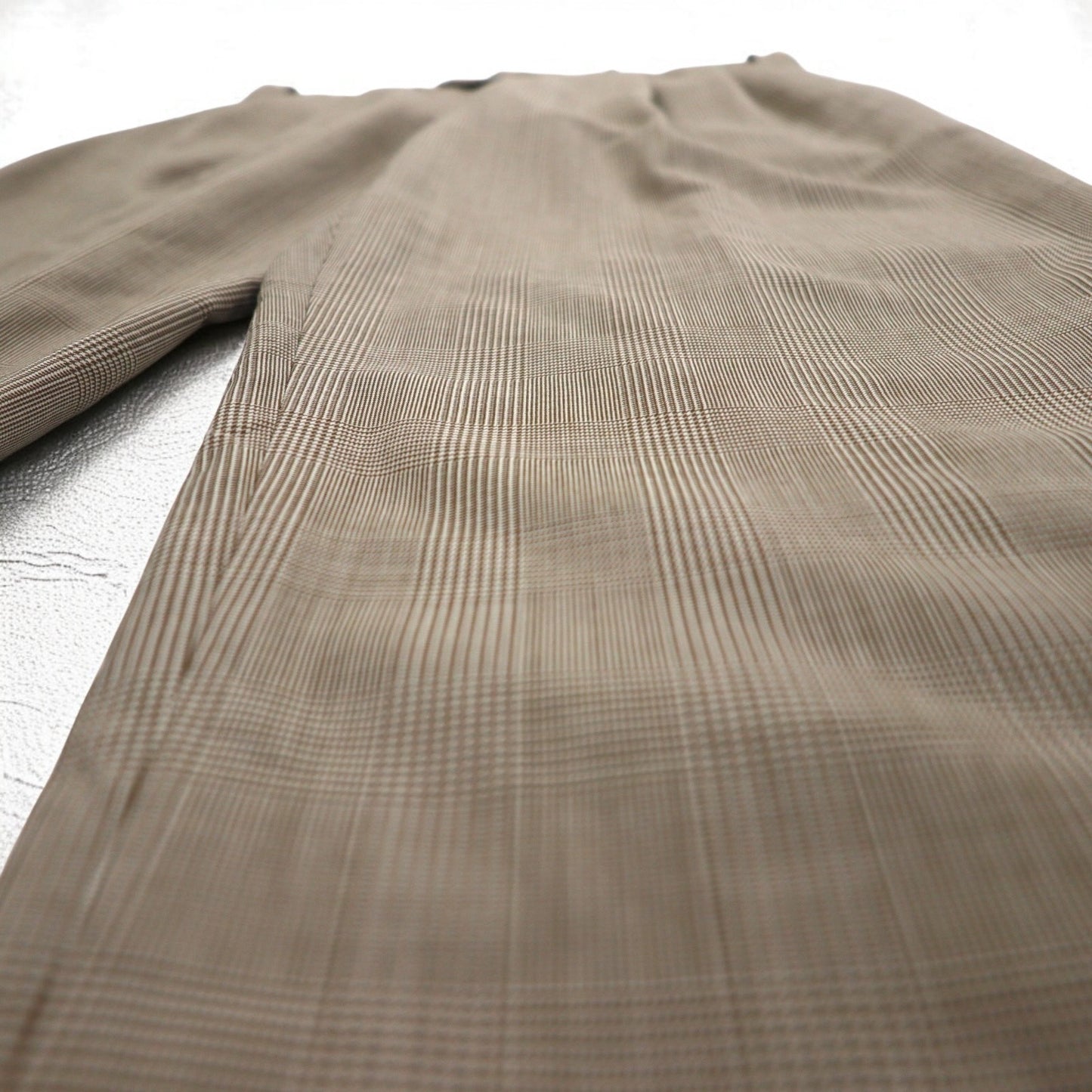 LAUREN RALPH LAUREN 90年代 タック ワイド スラックスパンツ L ブラウン ガンクラブチェック ウール