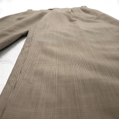 LAUREN RALPH LAUREN 90年代 タック ワイド スラックスパンツ L ブラウン ガンクラブチェック ウール