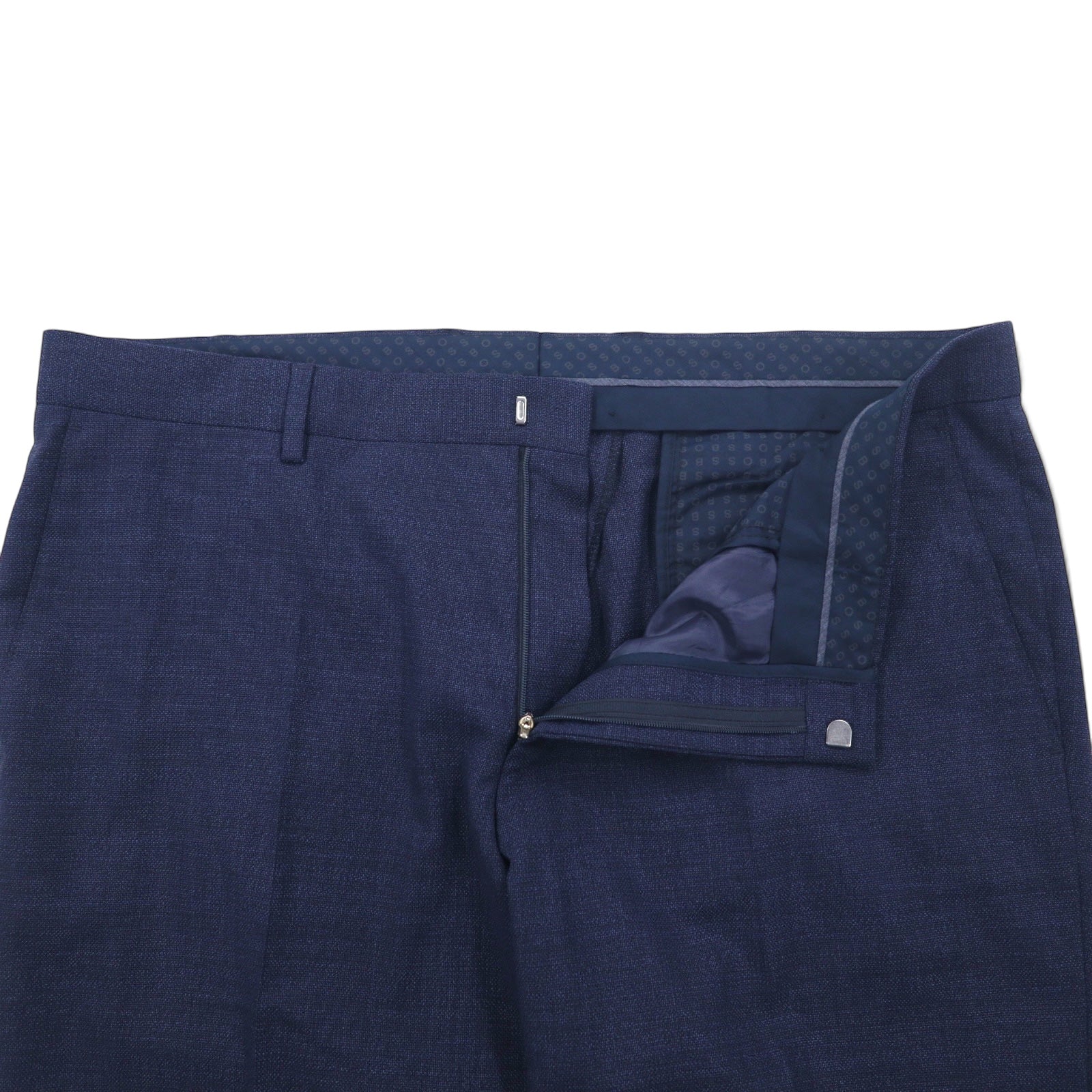 HUGO BOSS センタープレス テーパード スラックスパンツ XXL ネイビー 羊毛 ウール トルコ製