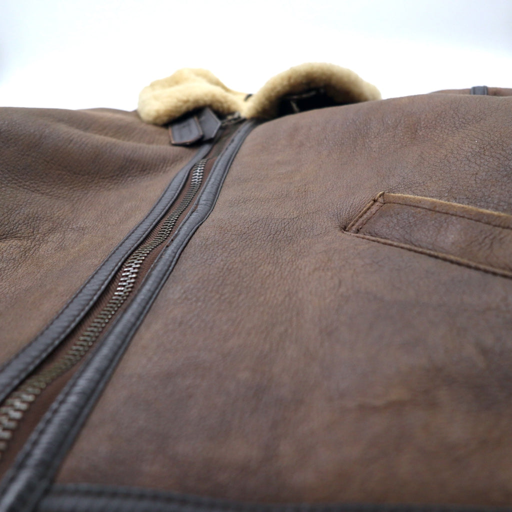 US AIR FORCE B-3 ムートン ボア フライトジャケット L ブラウン 羊革 レザー SWP No.24008423