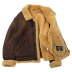 US AIR FORCE B-3 ムートン ボア フライトジャケット L ブラウン 羊革 レザー SWP No.24008423