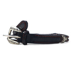 BRIGHTON イントレチャート シルバー コンチョ レザーベルト ブラック L/34 レザー 編み上げ 97010